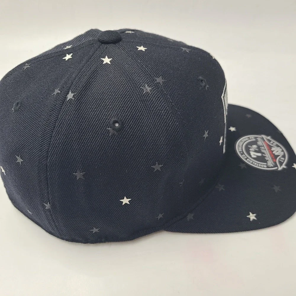 Mitchell & Ness Hat Fitted 7 3/8 Black Gray All‎ Over Print Stars Liberty Bell